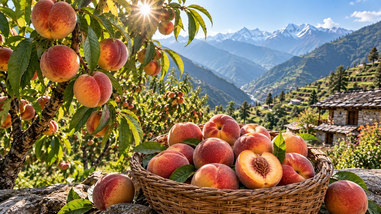 Fresh Aadu peaches from Uttarakhand