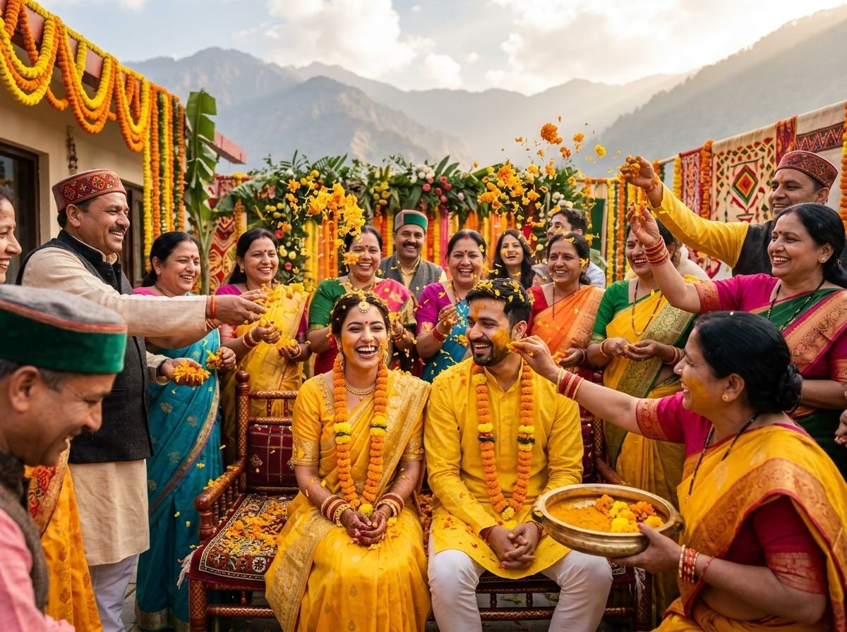 Vibrant Haldi Ceremony Photography in Uttarakhand